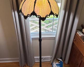 Vintage Tiffany Style Stained Glass Floor Lamp