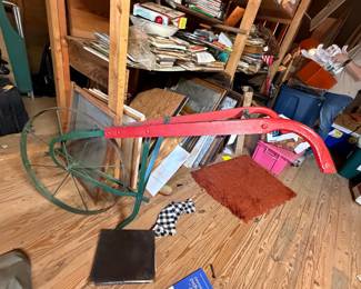 Antique Garden Plow Single Wheel