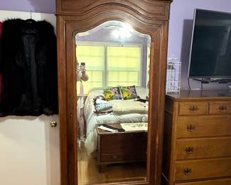 Antique French Louis XV Style Single Door Armoire Wardrobe