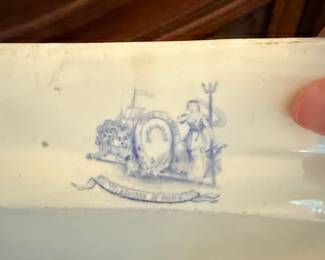 Staffordshire "Albion" Blue Transferware Platter