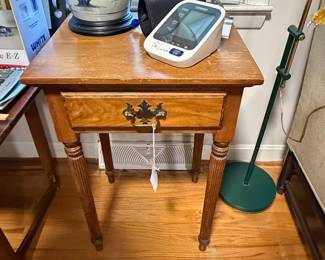 Vintage Oak Side Table with Drawer