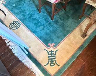 Chinese Art Deco Rug with Shou Symbol