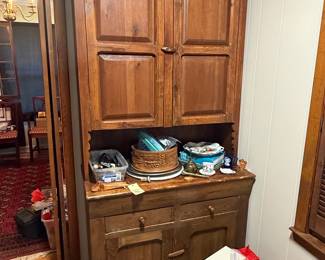 Antique Pine Step-Back Cupboard