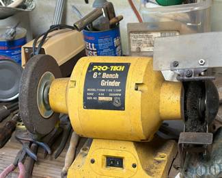 PRO-TECH 6" Bench Grinder with Wire Brush Wheel