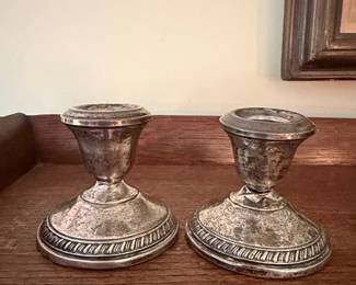 Pair of Sterling Silver Taper Candlesticks