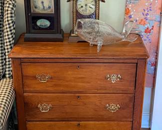 Antique Oak Eastlake Style Three-Drawer Chest