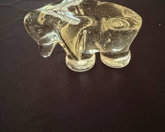 Clear Glass Elephant Figurine