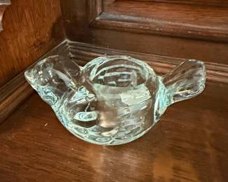 Glass Dove Candle Holder