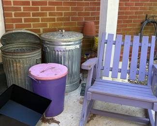 Purple Polywood Adirondack Rocking Chair
