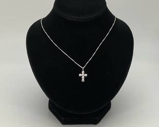 Sterling Silver Moissanite Cross Necklace