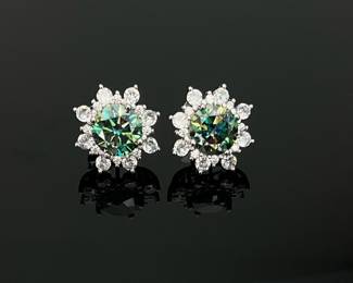 White Gold Plated Moissanite Earrings