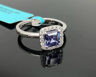 Sterling Silver Tanzanite CZ Ring