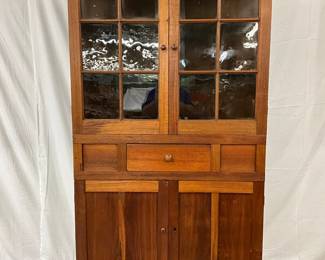 Early Wooden Corner Cupboard 