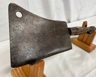 Heavy Steel Meat Cleaver with Wooden Handle, 16 1/2 Inches Total Length