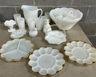 Milk Glass Tableware and Serving Pieces
