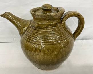 Charles Lisk Pottery Teapot, 7 Inches Tall, Signed