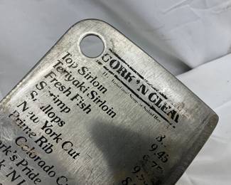 Meat Cleaver with Wooden Handle, Cork-N-Cleaver Engraving, 14 1/2-Inch Total Length