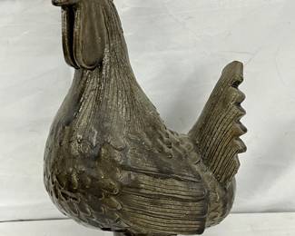 16 1/2 IN. Attributed to Meaders Potter Clint Alderman Georgia Glazed Pottery Rooster Sculpture
