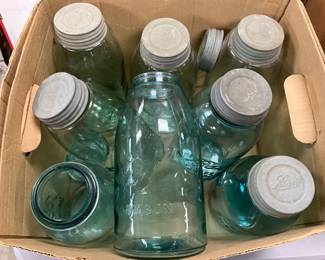 Vintage Mason Glass Jars with Zinc Lids
