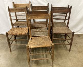 Seven Ladder-Back Chairs from Old Salem, NC