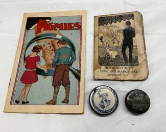 Collectibles Including Vintage Books and Advertising Tokens