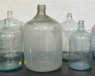 Large Glass Water Jugs in Various Styles and Sizes