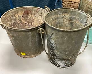 Vintage Metal Buckets with Handles