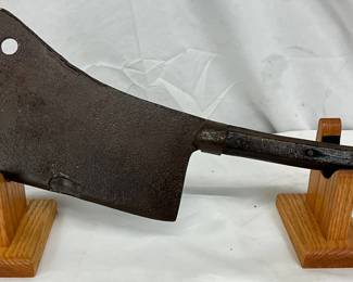 17-Inch Forged Metal Meat Cleaver with Wooden Handle