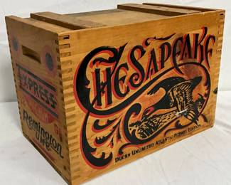 Wooden Ammunition Crate with ‘Chesapeake’ Ducks Unlimited Design