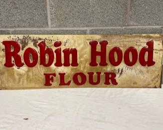 Robin Hood Flour Embossed Metal Sign, 35×12 Inches
