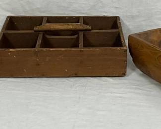 Three Wooden Storage Boxes, Including Divided Tray