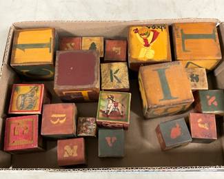 Wooden Alphabet and Picture Blocks