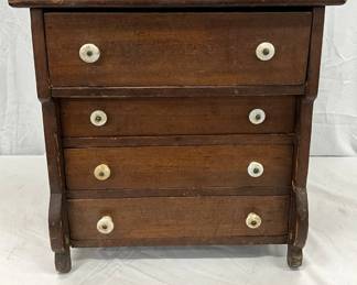 15x15 Rare 1800's Salesman Sample Walnut Empire Chest 