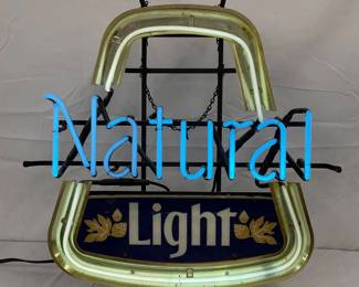 Natural Light Neon Bar Sign, 22 1/2 x 22 Inches
