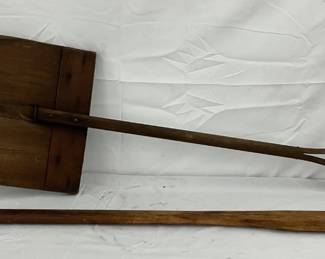 Wooden Grain Shovel and Long Wooden Paddle, 48-60 Inches