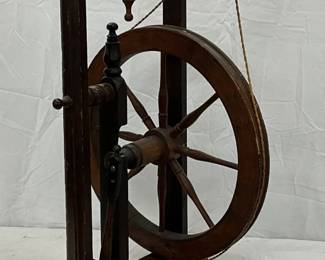 Wooden Spinning Wheel, Early Style, 12in x 31in
