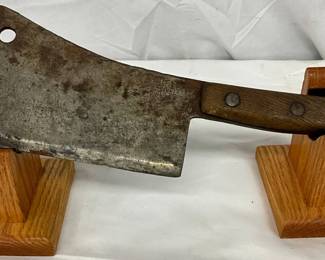 14 1/2in Vintage Steel Meat Cleaver Marked ‘Made in U.S.A.’