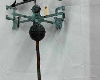 Copper Rooster Weathervane, 22″ Wide