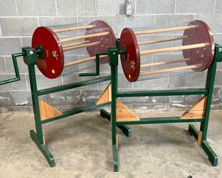 Early Hand-Crank Bingo Spinners on Wooden Frames