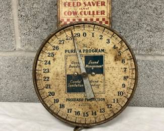 +1 Purina Feed Saver and Cow Culler Metal Hanging Scale, 8×12