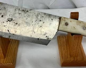 12 1/2-Inch Cleaver with Steel Blade and White Handle