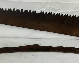 Two-Man Crosscut Saw with Wooden Handles, 39-41 1/2 Inches