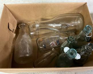 Various Glass Bottles, Including Flip-Top and Milk Bottles