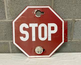 19” Double-Sided Metal STOP Sign with Mounting Bracket