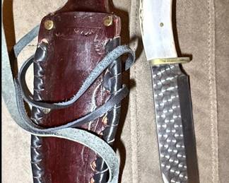 Silver Stag Stag Handle Hunting Knife