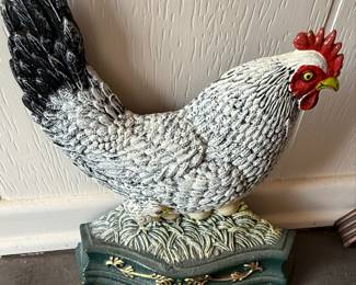 Vintage Cast Iron Rooster Doorstop