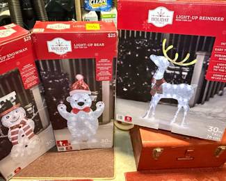 Holiday Time Light-Up Snowman, Bear, and Reindeer Decorations