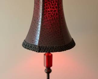 Red Faux Crocodile Embossed Table Lamp