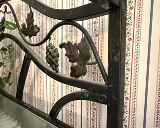 Wrought Iron Bakers Rack with Grape and Leaf Motifs