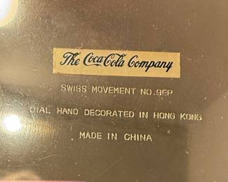 Coca-Cola Cowboy "Swiss Movement" Clock
